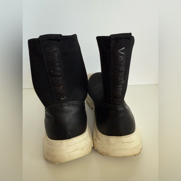 Valentino Womens Woven Logo Graphic Slip On Stretch Sock Sneakers Black Size 9 - Picture 3 of 7